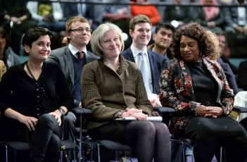 Shami Chakrabarti, Theresa May and  Baroness Doreen Lawrence